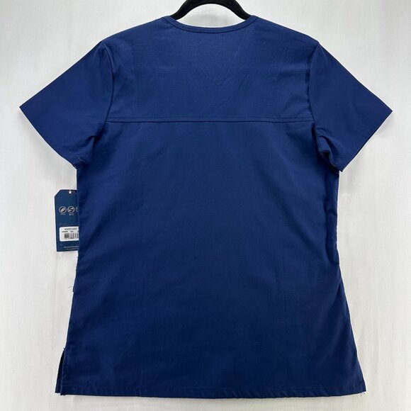 Cherokee Scrub Top Womens Sz S Workwear Professionals Wrap Medical Uniform Blue - Picture 2 of 12